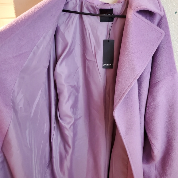 Nasty Gal Collection Plus Size Purple Belted Maxi Long Festival Winter Coat - Picture 12 of 16
